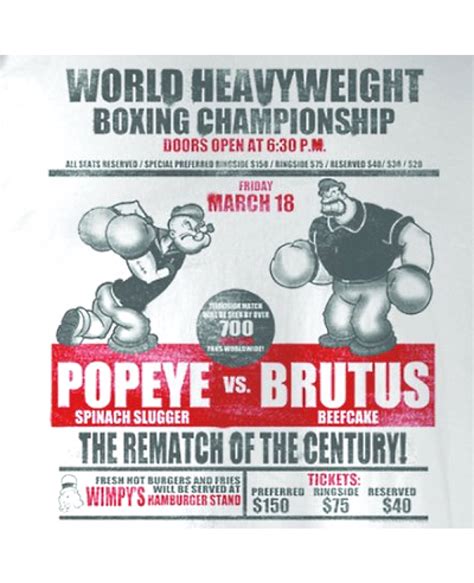 Popeye Vs Brutus Boxing Championship T Shirt