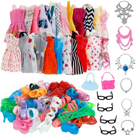 32 Itemset Doll Accessories10 Mix Fashion Cute Dress 4 Glasses 6