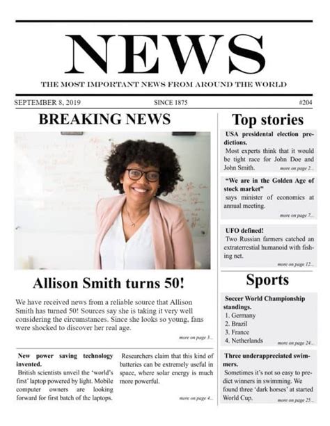 Free Fake Newspaper Template Try With A Fake Newspaper Template To See