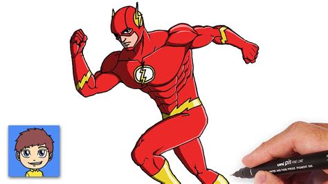 How To Draw The Flash Step By Step Dc Superhero Drawing Easy Youtube