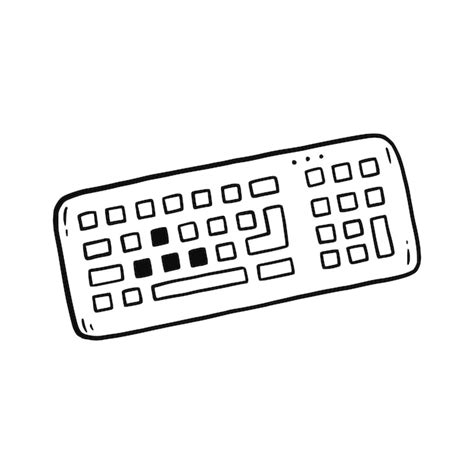 Premium Vector Keyboard Hand Drawn Doodle Element Sketch Line Style