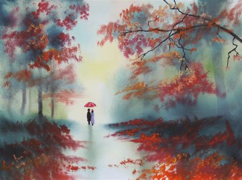 Autumn Rainy day Oil painting by Gordon Bruce | Artfinder