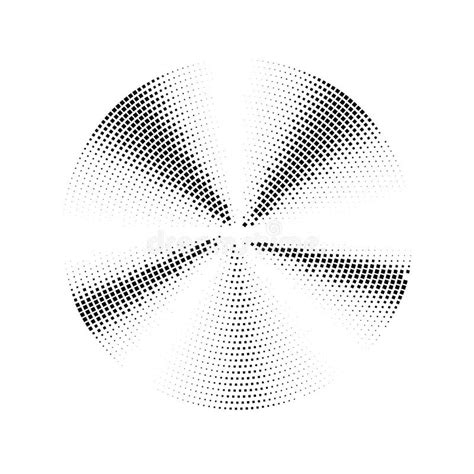 Abstract Circle Dotted Gradient Monochrome Halftone Black And White