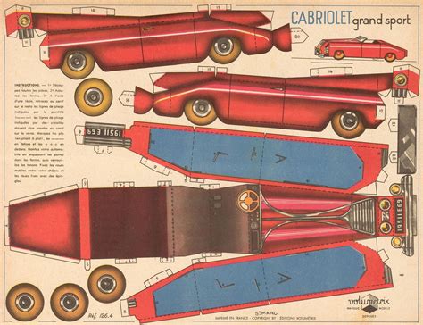 Cabriolet Rouge By Pilllpat Agence Eureka Paper Model Car Paper