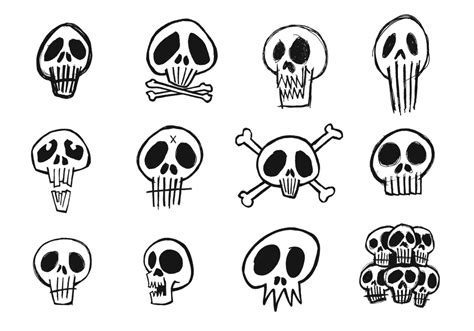 Sketchy Skull Vector Pack 11575 Vector Art At Vecteezy