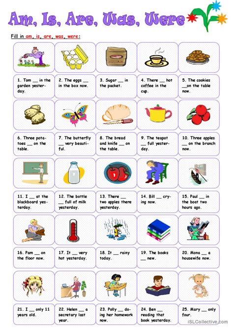 Am Is Are Was Were English Esl Worksheets Pdf And Doc