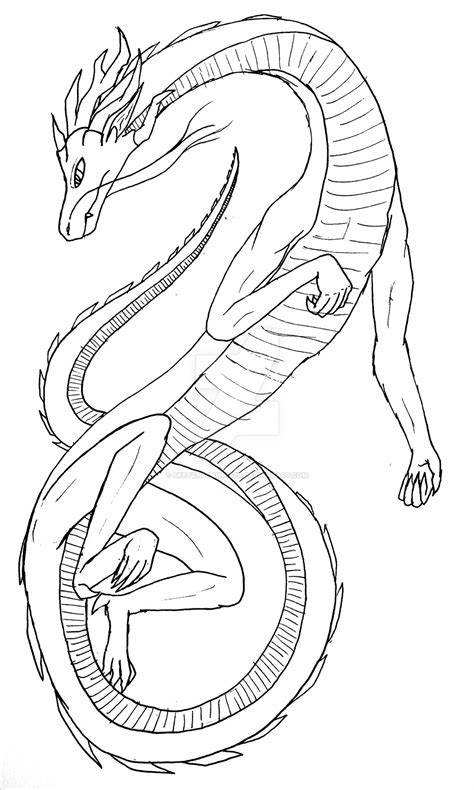 Water Dragon Lineart by SketchPenWriter on DeviantArt