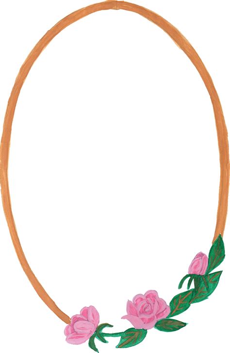10 Watercolor Oval Frame with Flowers (PNG Transparent) | OnlyGFX.com
