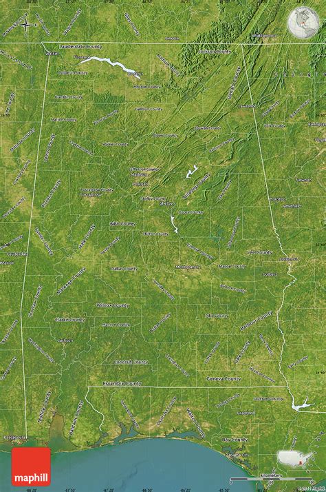 Satellite Map Of Alabama