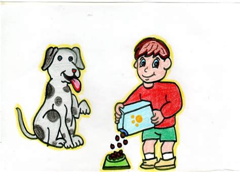 Dog Scarfing Down Food Clipart