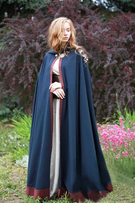 Classical Medieval Hooded Cape Cloak Coat Rrdeye Medieval Fashion