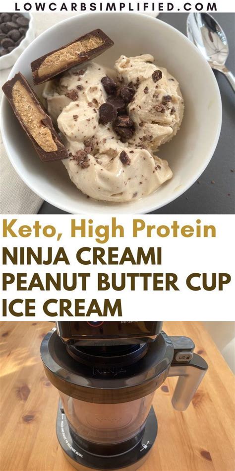 Keto Peanut Butter Cup Ice Cream In The Ninja Creami High Protein Recipe Protein Ice