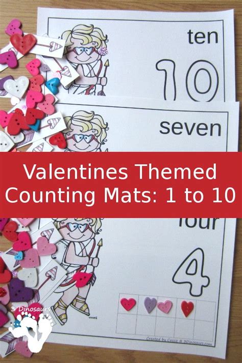 Free Easy To Use Hands On Valentines Counting Mats Numbers 1 To 10