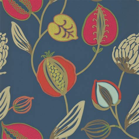 Xpander background backdrop tembok roll expander. Tembok Wallpaper - Indigo/Bronze/Rouge (110304) - Harlequin Folia Wallpapers Collection