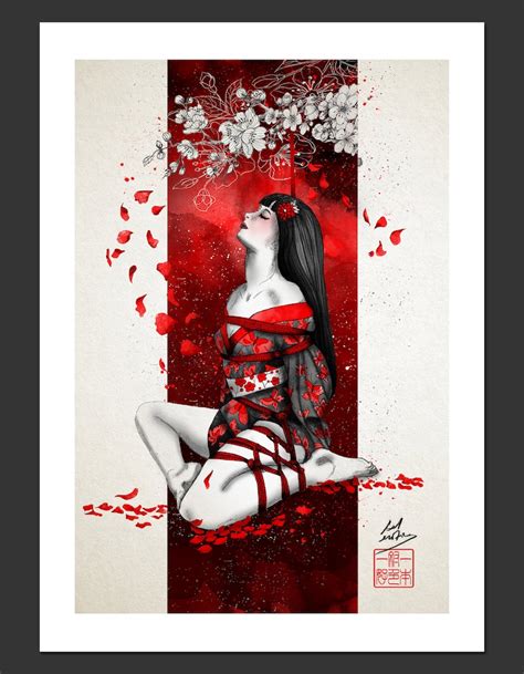 Hanami Shibari Fine Art Print Paper Of 210gr Etsy