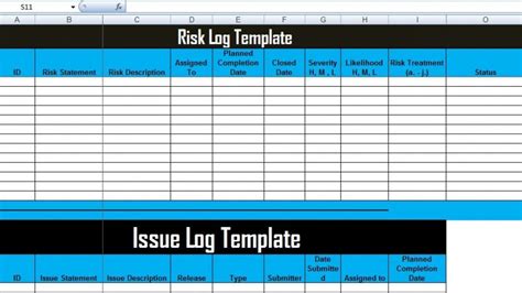 Image Of Sample Get Risk And Issue Log Template Xls Free Excel It