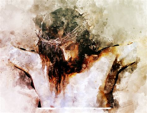 Jesus Christ Holy Cross Watercolor Canvas Print Wall Art Etsy