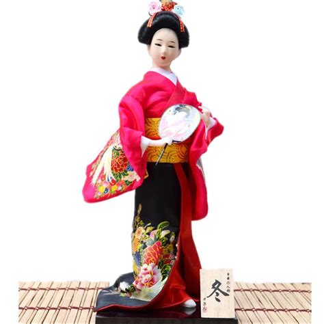 Japanese Kimono Fabric Dolls Geisha Figurines Beautiful Hand Made Deocrative Craft Geisha