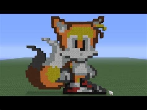 Minecraft Pixel Art Tails Tutorial Youtube