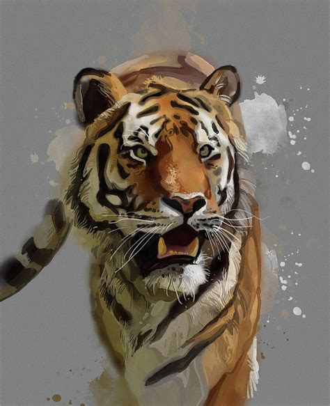 Tiger Vintage V2 Digital Art By Bekim M Pixels