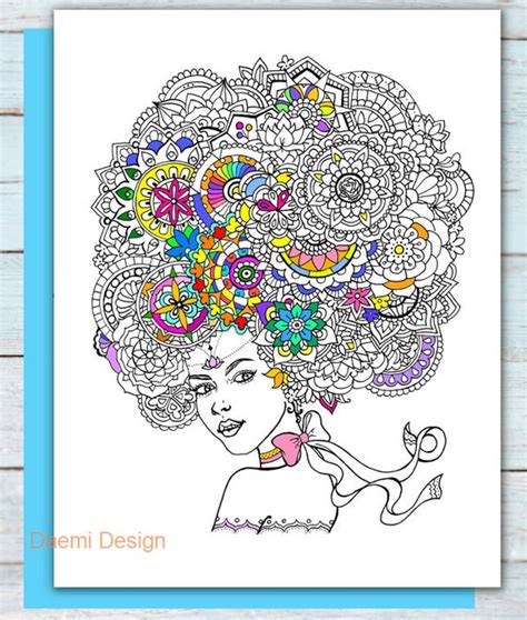 Printable Mandala Girl Coloring Page Etsy