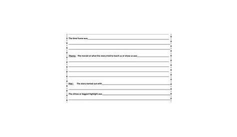 identifying story elements worksheets