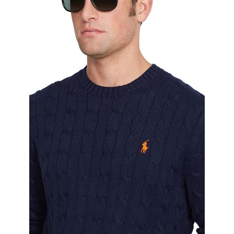 Polo Ralph Lauren Cable Knit Cotton Sweater In Blue For Men Hunter