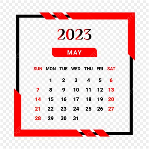 Calendar May 2023 Vector Hd Png Images 2023 May Month Calendar With