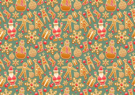 T Wrapping Paper With Gingerbread Man And Santa Claus Template