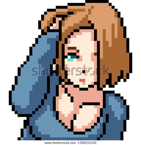 Vector Pixel Art Anime Girl Isolated Stock Vector Royalty Free Shutterstock