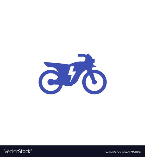 Electric Bike Motorcycle Icon On White Royalty Free Vector