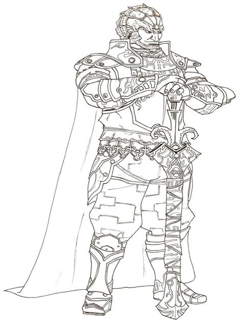 Link Vs Ganon Coloring Pages Coloring Pages
