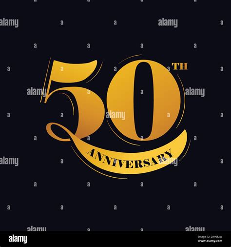 50 Years Anniversary Logo Design Gold Color Luxury 50th Logo And