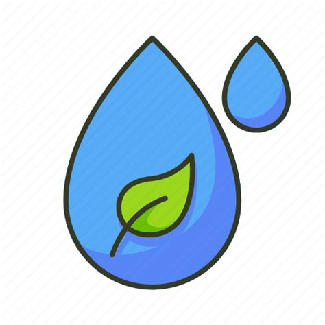 Water Drops Water Cycle Water Drop Droplet Leaf Rain Icon