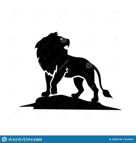 Lion Roar Silhouette Illustration Vector Stock Vector