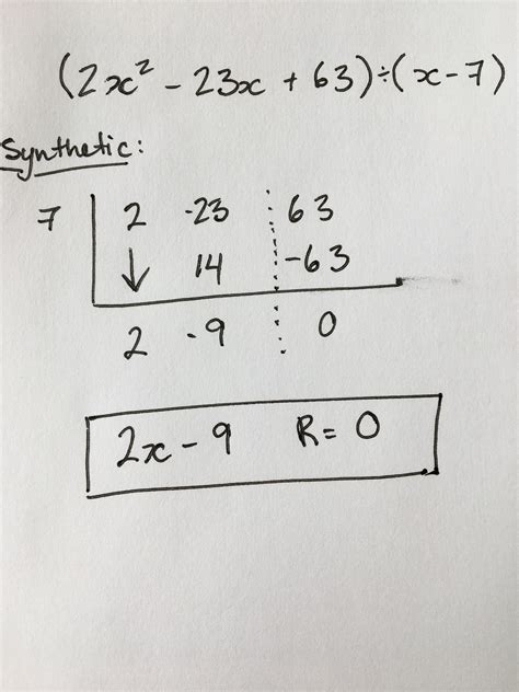 How to use synthetic division to divide polynomials, examples and step by step solutions, what is synthetic division. How do you use synthetic division to divide (2x^2 - 23x ...