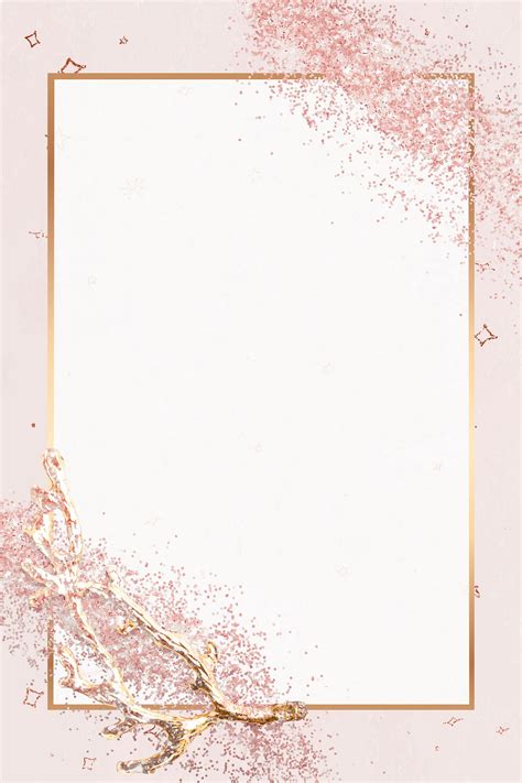 Rose Gold Glitter Frame Vector Premium Vector Rawpixel