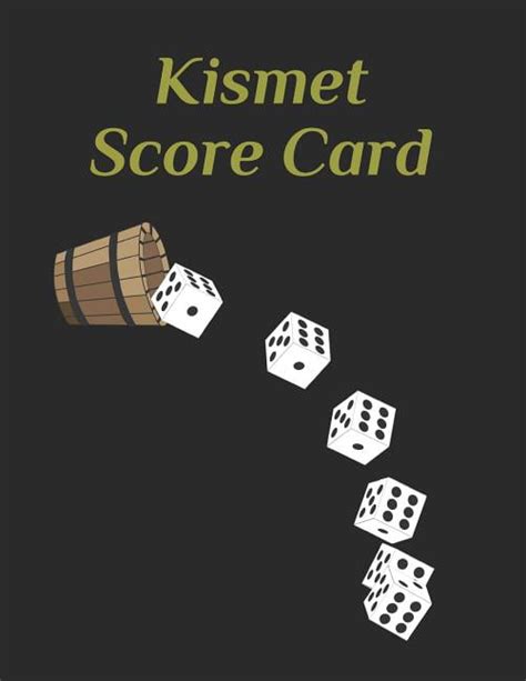 Kismet Score Card Kismet Score Sheets Kismet Dice Game Score Book