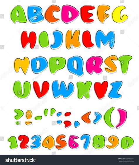 Colorful Happy Alphabet Stock Vector Royalty Free 105445571