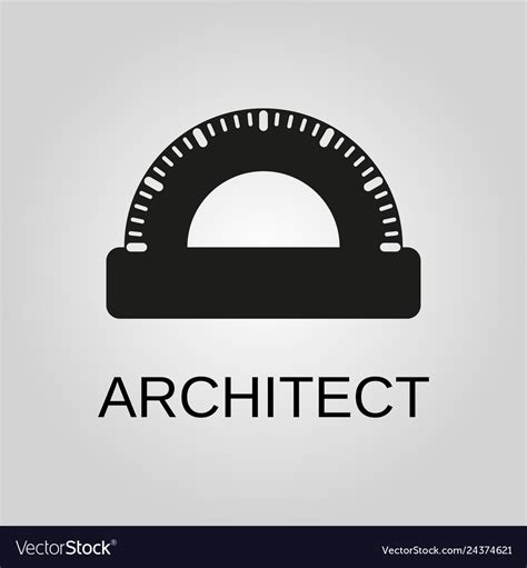 Architect Icon Symbol Flat Design Royalty Free Vector Image
