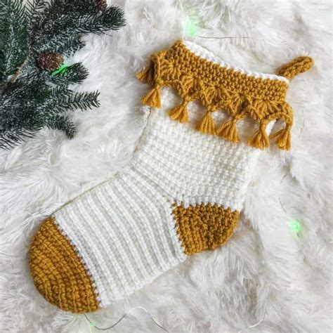 Luxe Boho Crochet Christmas Stocking Tutorial Free Pattern