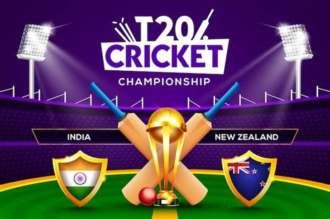 Premium Vector T20 Cricket Championship Concept India Vs New Zealand