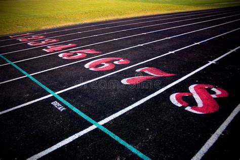Track And Field Lanes 1 Through 8 Stock Image Image Of Outdoor Running