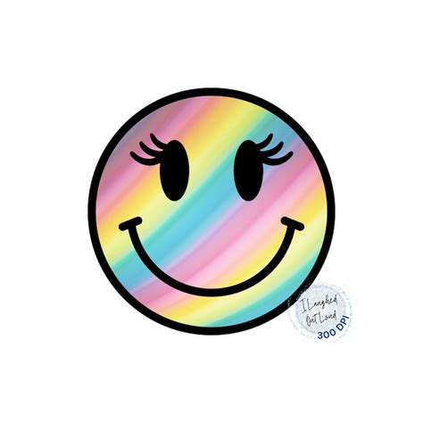 Rainbow Smiley Face Png Rainbow Smileypng Cricut Cut File Silhouette