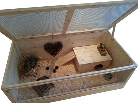 Large Indoor Wooden Guinea Pig Cage With Roof 120 X 60cm