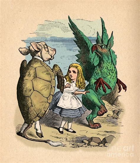 The Mock Turtle Alice And The Gryphon Drawing By Print Collector Pixels