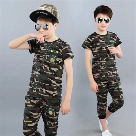 Childrens Camouflage Suit Summer 2018 Children Boy Summer Short