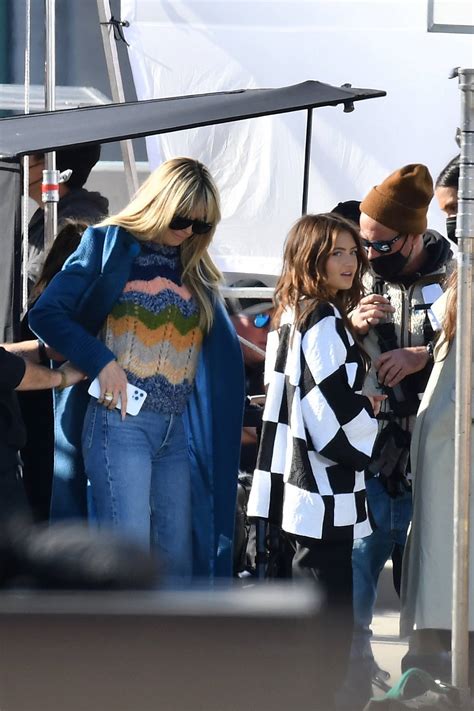 heidi klum spotted with her daughter leni klum on the set of germany s next top model in