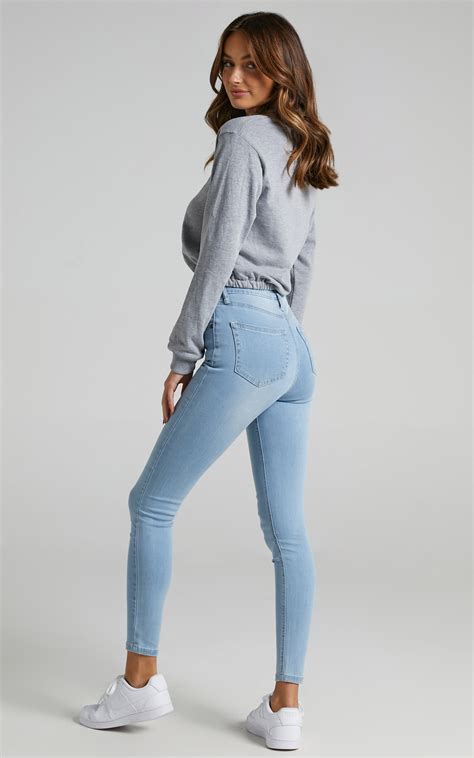 Christina Skinny Jeans In Light Wash Denim Showpo Usa