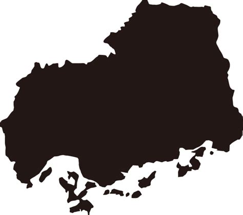 日本地図 都道府県地図 無料素材 白地図 イラスト 透過png プリント用pdf. 広島県の地図（シルエット） | 無料イラスト素材｜素材ラボ